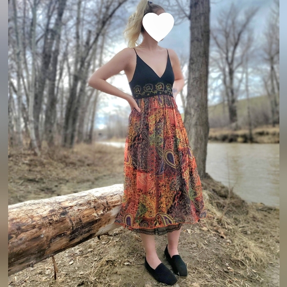 Vintage Paisley Dress - Picture 2 of 12